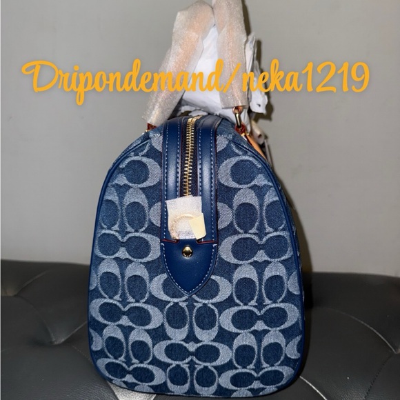 Coach Rowan Large Satchel Bag In Signature Canvas- Gold/Den Gold/Natural - Picture 6 of 11